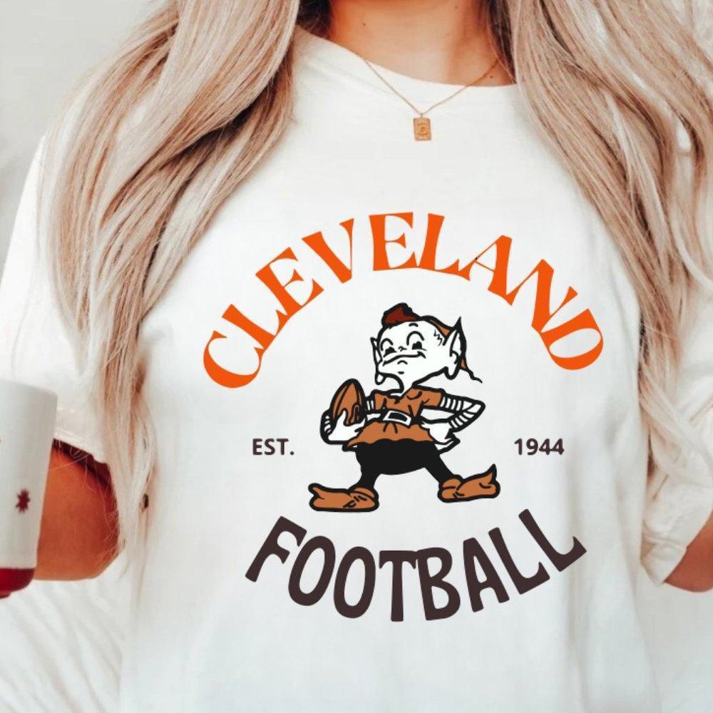 Elf Cleveland Browns Football Unisex Tshirt, Black Cotton Crewneck Tee Shirt